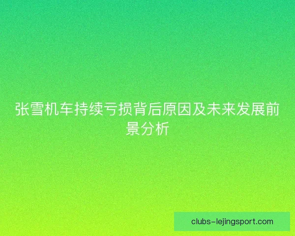 张雪机车持续亏损背后原因及未来发展前景分析